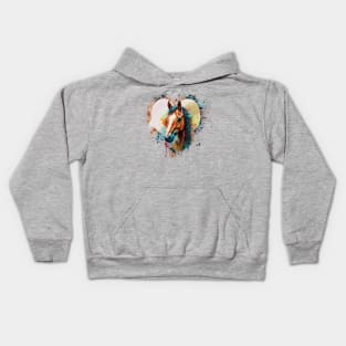 Horse Lover Art Kids Hoodie